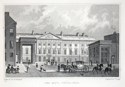 The Mont, Tower Hill, from 'London and it's Environs in the Nineteenth Century' pub. Jones & Co., 1827-1829 (engraving)