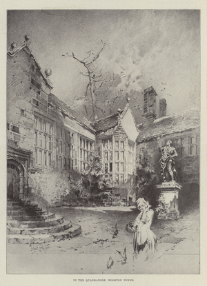 In the Quadrangle, Hoghton Tower (litho)