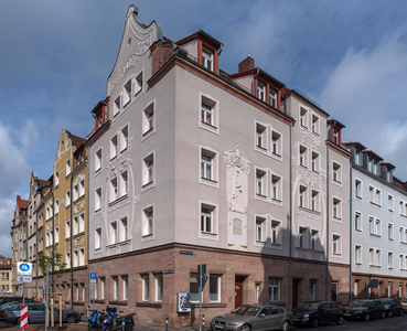 Residential buildings with decorative Art Nouveau facades, built in 1908, Nuremberg..., 2021 (photo)