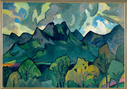 Bavarian mountain landscape near Brannenburg, 1911 (painting on canvas)