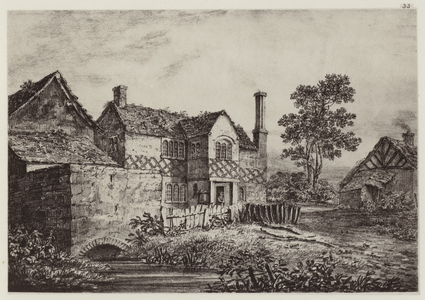 Old Manchester: Old Building, Cross Lane, Salford (litho)