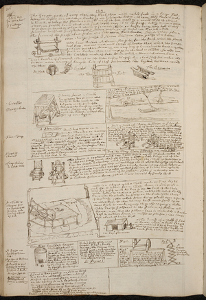 Add. 78340 ff.163v Page from the 'Correspondence and papers of John Evelyn, Elysium Britannicum, 1706 (pen and ink on paper)