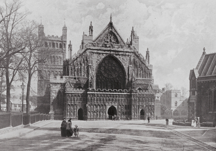 The West Front, Exeter Cathedral (b/w photo)