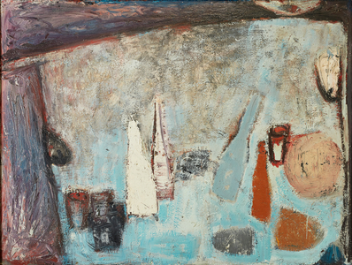 Table Top Figure, 1957 (oil on board)