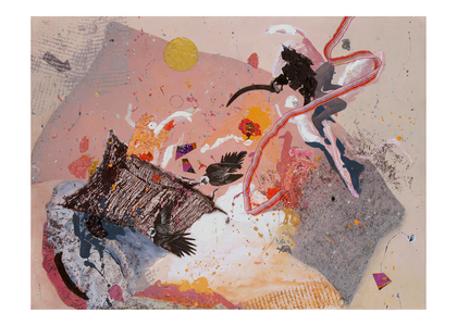 Departure, 2022 (oil/collage on canvas)
