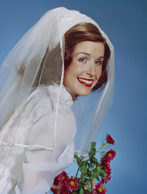Vintage portrait of bride smiling (photo)