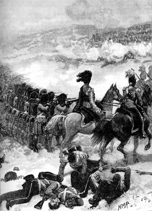 The Highlanders at the Battle of Alma during the Crimea War, 1854 (print)