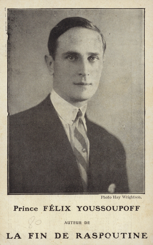 Prince Felix Yusupov, one of the murderers of Rasputin (b/w photo)