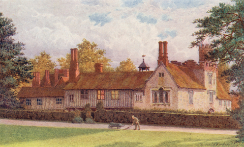 Ightham Mote from the Terrace (colour litho)