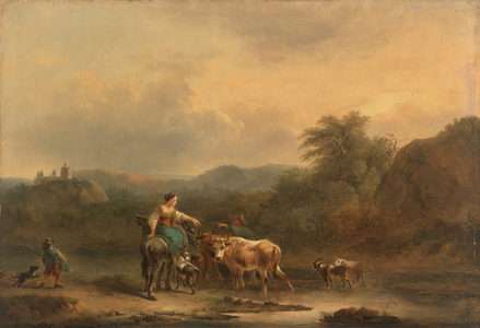 Landscape with Figures (oil on canvas)