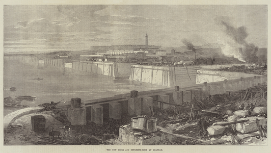 The New Docks and Repairing-Basin at Chatham (engraving)