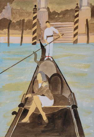 Venice setting out, 2025 (watercolour and ink)