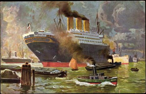 Artist Hamburg Harbour, Steamship, Tug