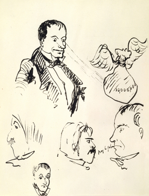 Self-portrait (1857-1858)  by Charles Baudelaire (1821-1867) French poet and art critic. Pen and Ink. 