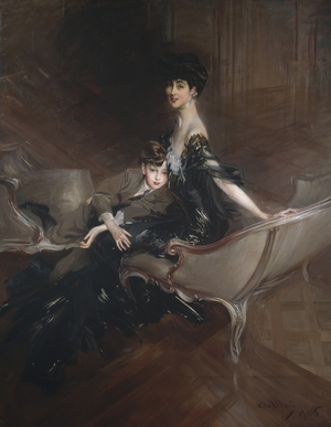 Consuelo Vanderbilt, Duchess of Marlborough, and Her Son, Lord Ivor Spencer-Churchill, 1906 (oil on canvas)
