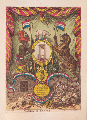 The Arms of France, pub. 1805 (hand coloured engraving)