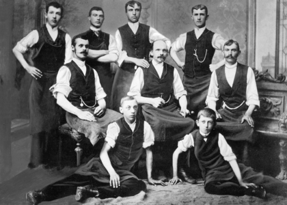 Ferdinand Porsche as apprentice in Maffersdorf, 1902 (b/w photo)
