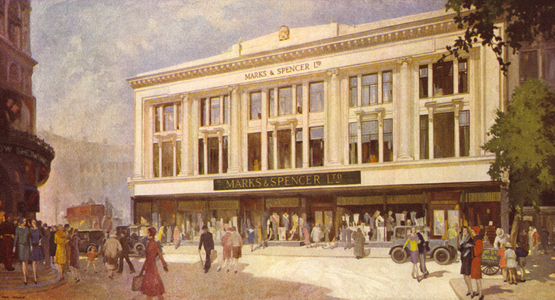A typical stone elevation in the early 1930's (colour litho)
