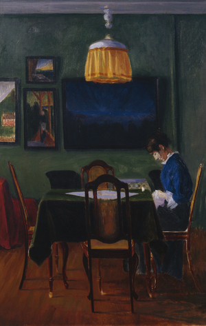 By lamp light, 1915 (oil on canvas)