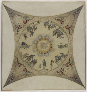 Sketch for the Lobau Gallery at Paris City Hall: Medieval scenes: children's games, leapfrog, the herald, refreshments, 1890 (oil on canvas)