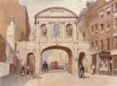 Temple Bar, 1876 (colour litho)