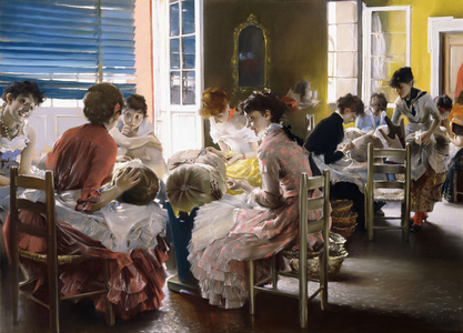 Venetian Lace Makers,  (pastel on paper)