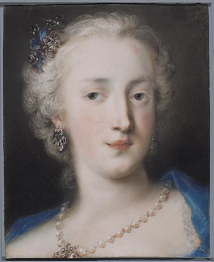 Portrait of a Woman, early 18th century (pastel on blue laid paper)