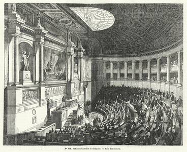 Chamber of Deputies, lower house of the French parliament from 1814 until the Revolution of 1848 (engraving)