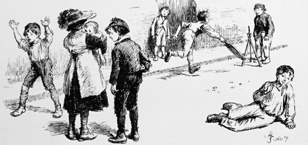 A game of cricket in a Whitechapel Street, 1850