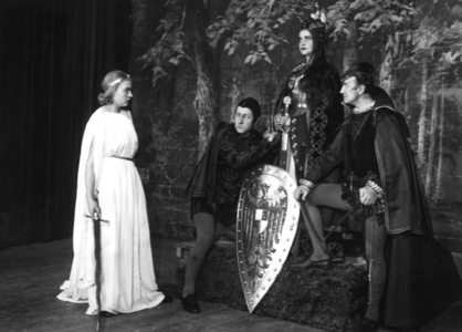 Theater performance of the Stahlhelm in Berlin, 1932 (b/w photo)