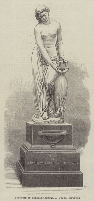 Fountain in Berkeley-Square, A Munro, Sculptor (engraving)