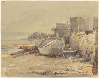 Beached Vessel, c.1880 (watercolour)