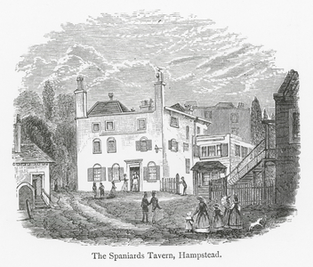 London Clubs: The Spaniards Tavern, Hampstead (engraving)