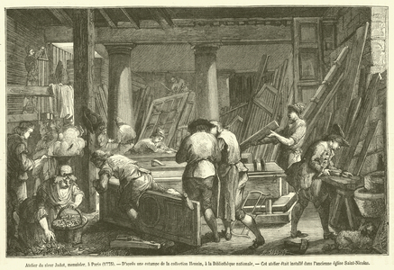 Atelier du sieur Jadot, menuisier, a Paris, 1775 (engraving)