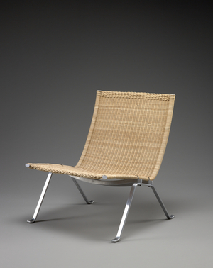 Pk 22 Lounge Chair (chrome-plated steel, cane)