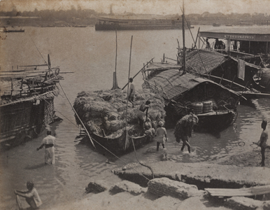 Loading jute at Serajgunge, c.1900 (b/w photo) [2003/071/1/1/3/47]