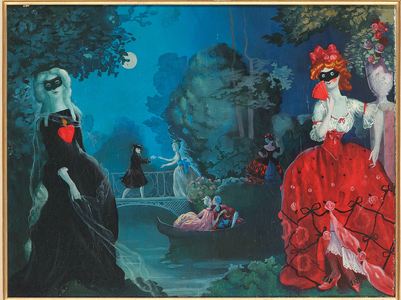 Moonlight Masquerade (oil on canvas)