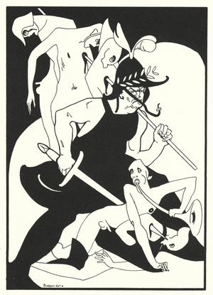 The Love Books of Ovid: He will tell thee how many throats he has cut (colour litho)