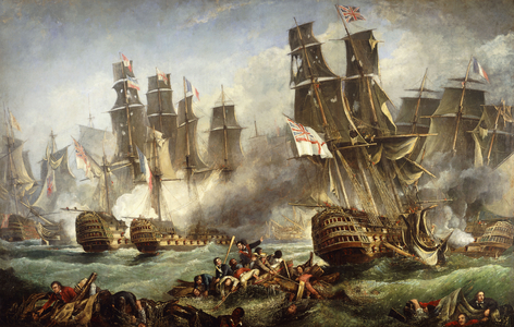 The Battle of Trafalgar,  (oil on canvas)