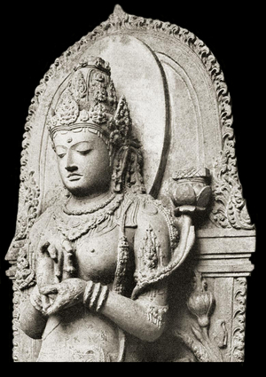 Indonesia: Statue of Prajnaparamita personified, Singhasari, East Java, 12th - 13th century CE