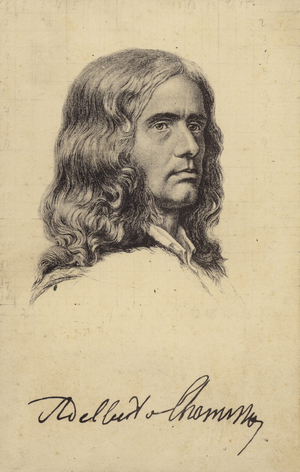 Adalbert von Chamisso (1781-1838), German poet and botanist (litho)