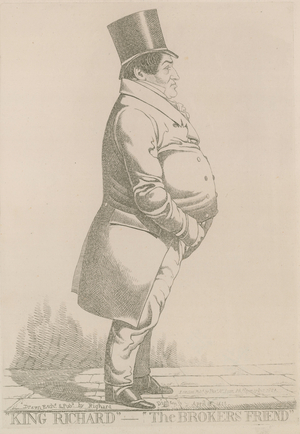 Richard Heals (or Heale); King Richard, the brokers friend (engraving)