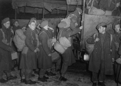 Soilders Boarding a Truck, 1942 (b/w photo)
