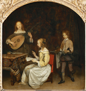 Le concert: chanteuse et joueuse de luth theorbe ...