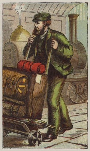 Railway Porter (colour litho)