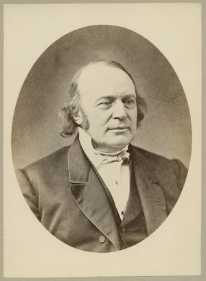 Louis Agassiz (1807-73), Swiss-American Biologist and Geologist, Head and Shoulders Portrait (b/w photo)