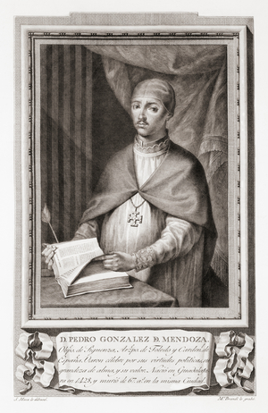 Pedro González de Mendoza, after an etching in Retratos de Los Españoles Ilustres, Madrid, Spain, pub. 1791