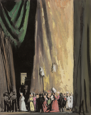 Curtain call, 1922 (bodycolour on paper)