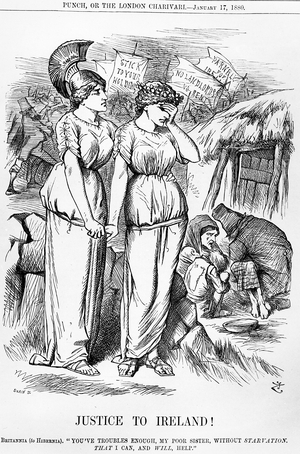 'Justice to Ireland!', engraved by Joseph Swain, from 'Punch', January 17, 1880 (engraving)