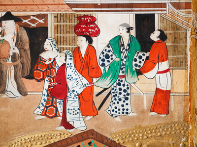Osakazu Byobu - Japanese eight-panel folding screen (painting)